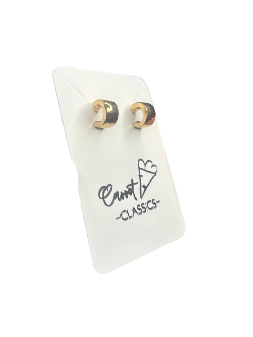 Gold Cuff Hoop Stud Earrings